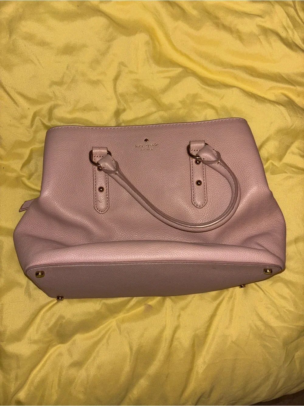 kate spade Blush Pink Pebbled Leather Tote with Gold Hardware
